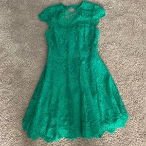 Green Nordstrom BB Dakota Rihanna FitNFlare dress